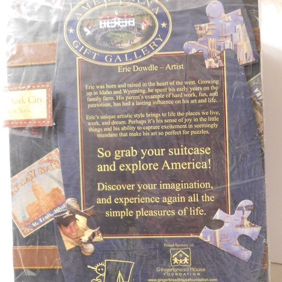 Eric Dowdle Folk Art New York City Puzzle with Suitcase 1000 Pieces BRAND NEW - Picture 3 of 6